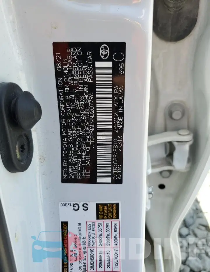 JTDEPMAE9NJ207796 Photo# 12