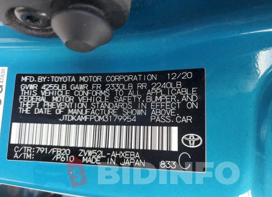 JTDKAMFP0M3179954 Photo# 12
