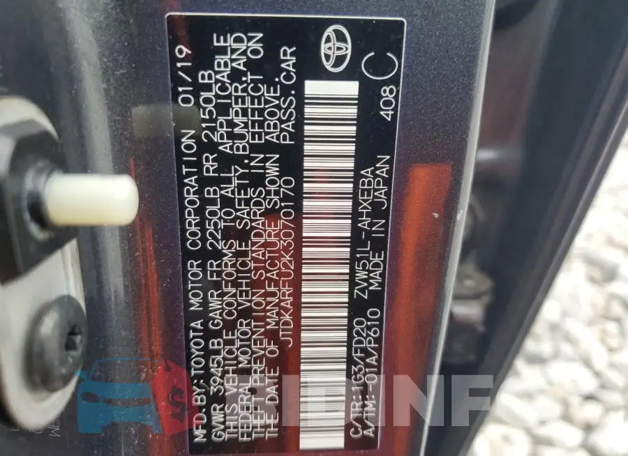JTDKARFU2K3070170 Photo# 12