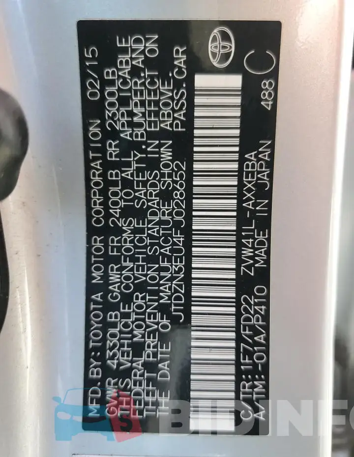 JTDZN3EU4FJ028652 Photo# 13