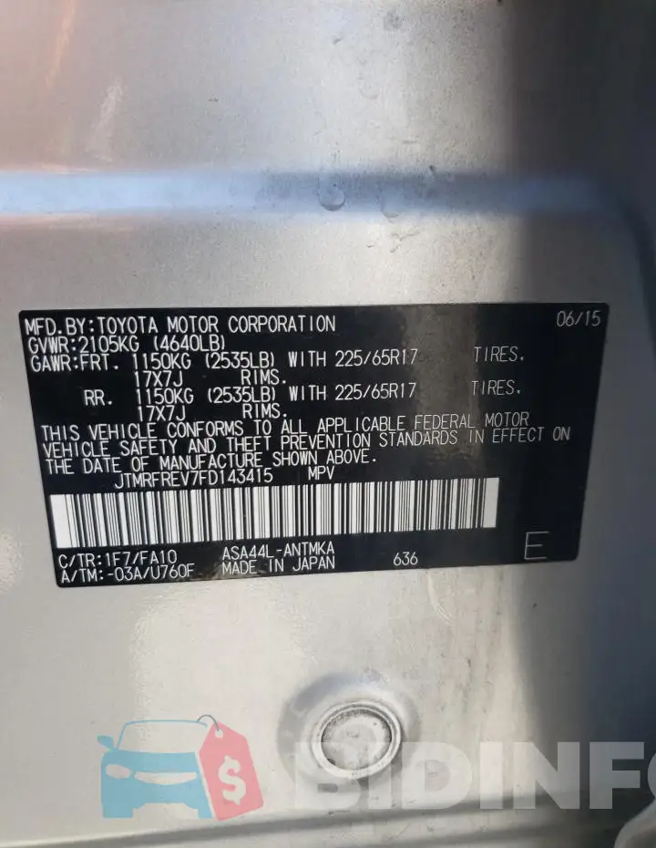 JTMRFREV7FD143415 Photo# 13
