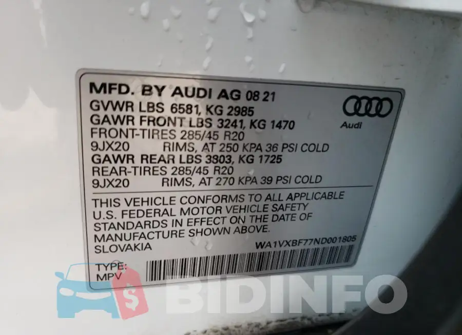 WA1VXBF77ND001805 Photo# 13
