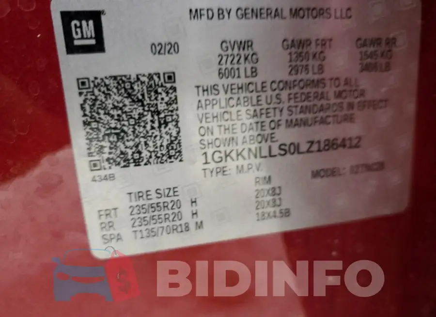 1GKKNLLS0LZ186412 Photo# 12