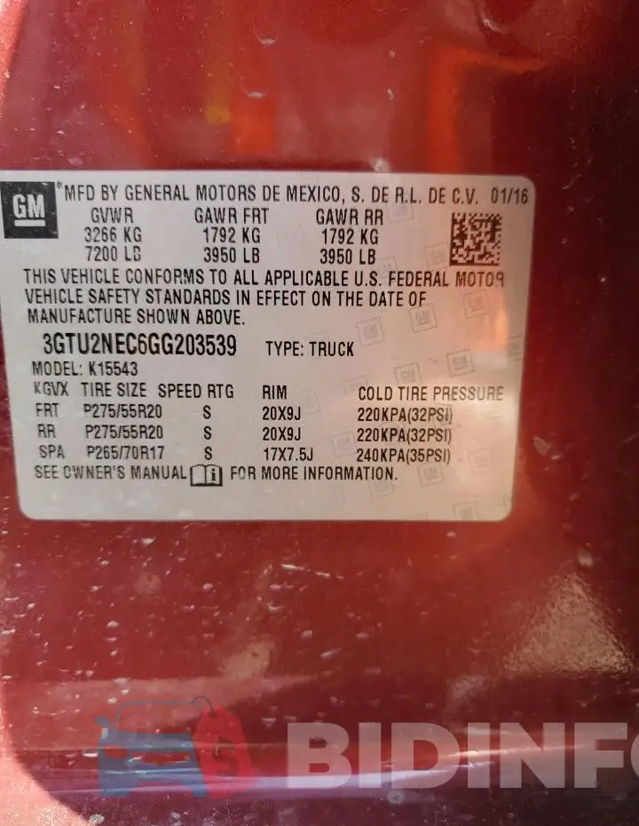3GTU2NEC6GG203539 Photo# 12