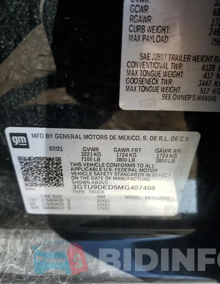 3GTU9DED5MG407498 Photo# 12