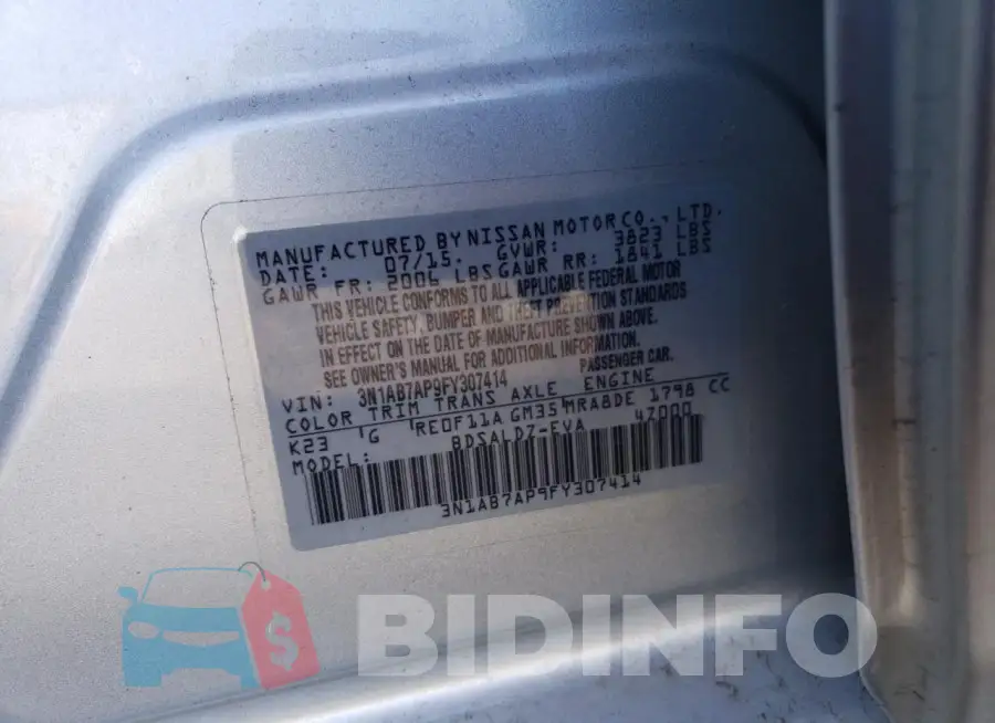 3N1AB7AP9FY307414 Photo# 12
