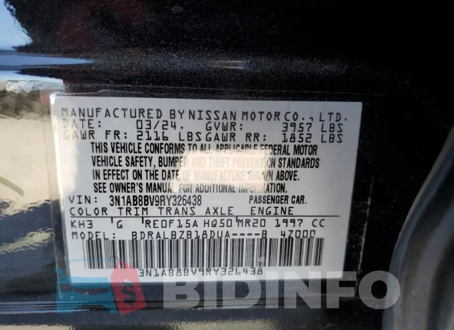 3N1AB8BV9RY326438 Photo# 13