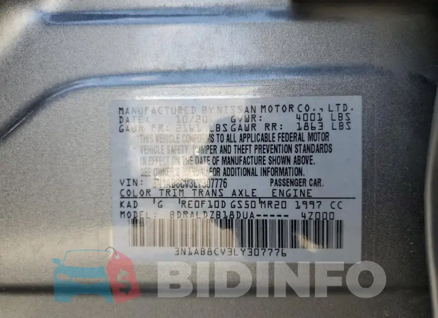 3N1AB8CV3LY307776 Photo# 12