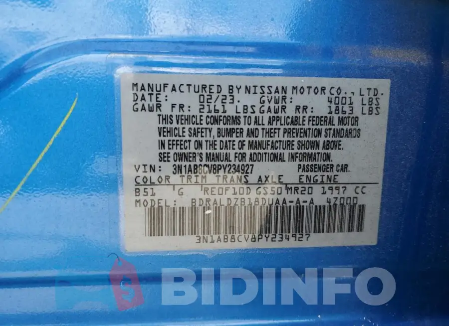 3N1AB8CV8PY234927 Photo# 12