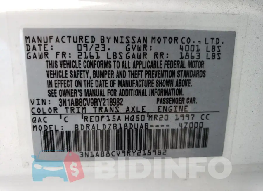3N1AB8CV9RY218982 Photo# 12