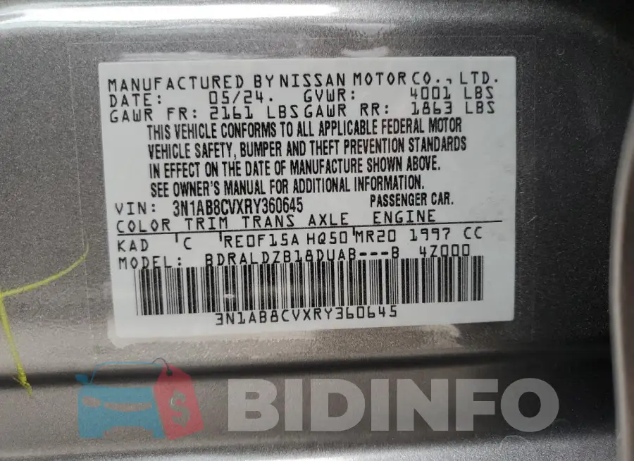 3N1AB8CVXRY360645 Photo# 12