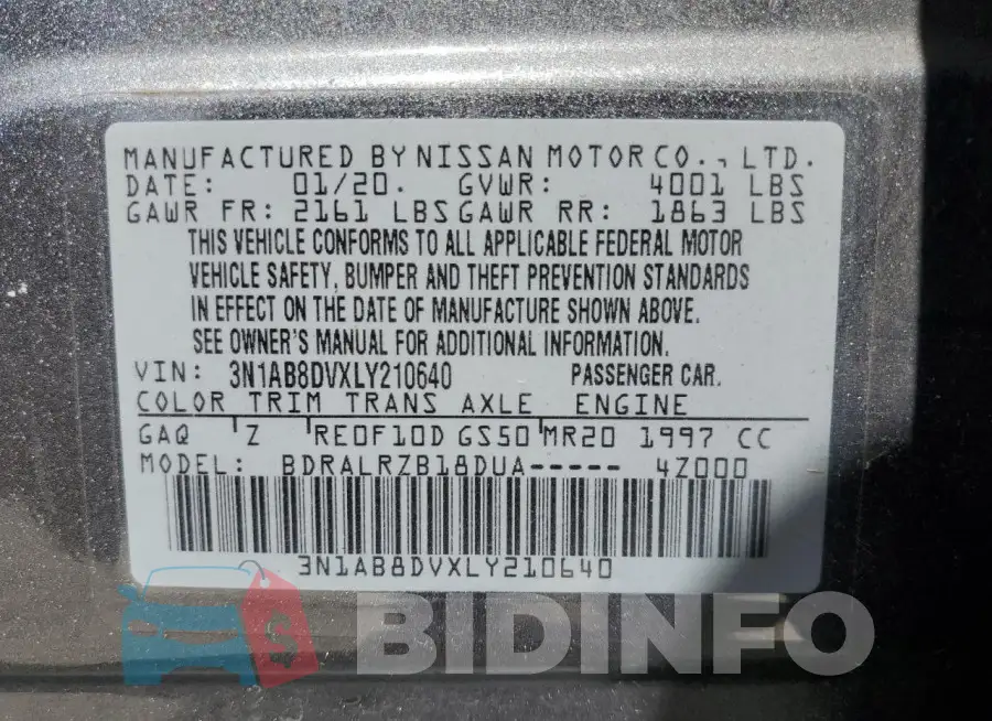 3N1AB8DVXLY210640 Photo# 12