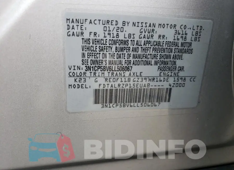 3N1CP5BV6LL506067 Photo# 13