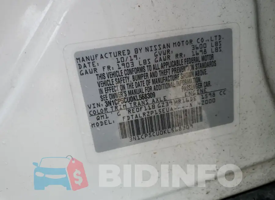 3N1CP5CU0KL568309 Photo# 13