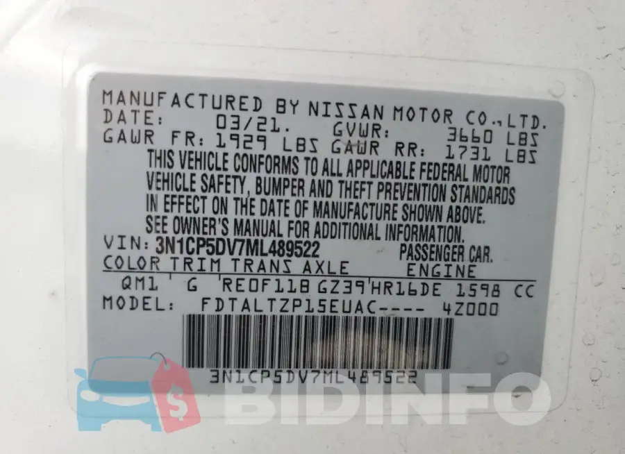 3N1CP5DV7ML489522 Photo# 12