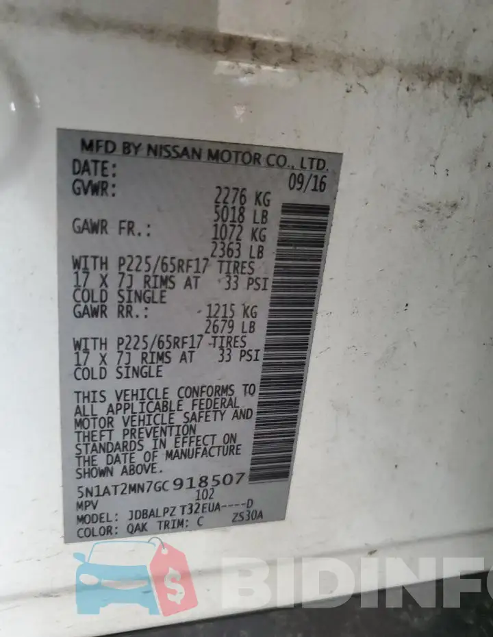 5N1AT2MN7GC918507 Photo# 13