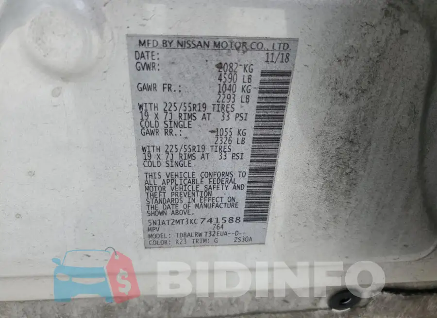 5N1AT2MT3KC741588 Photo# 14