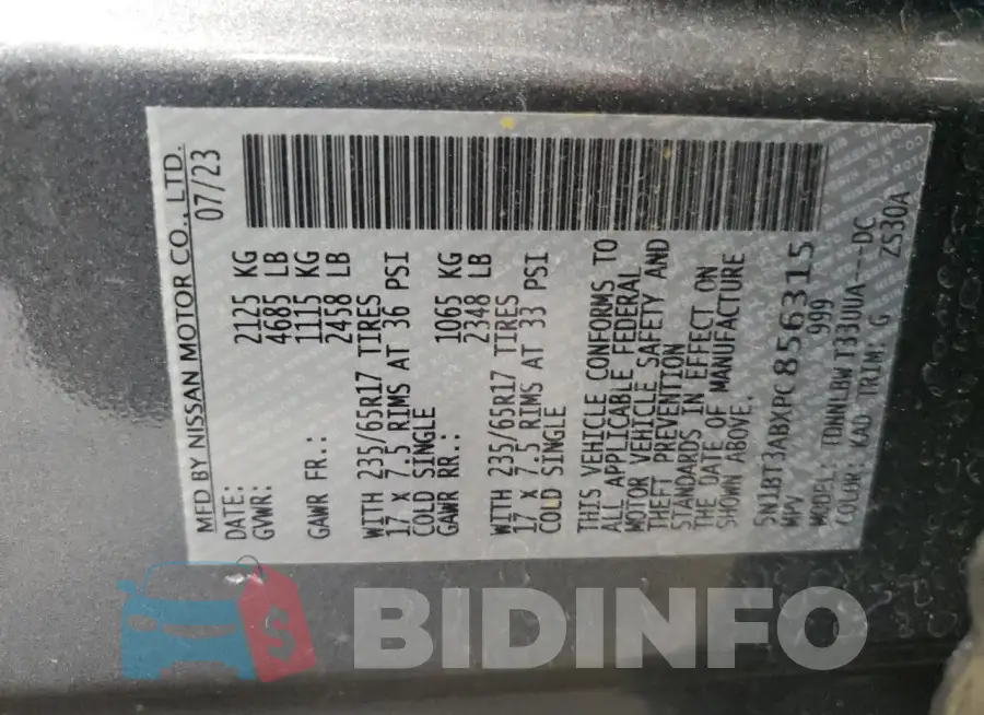 5N1BT3ABXPC856315 Photo# 12