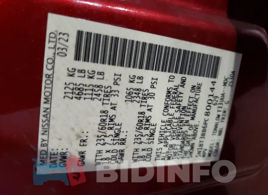 5N1BT3BB6PC800144 Photo# 13