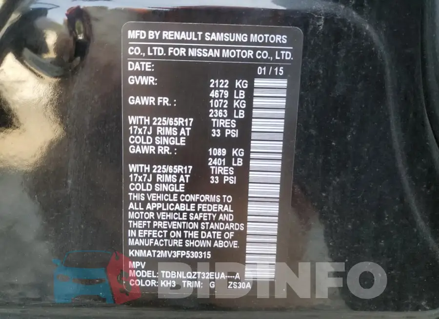 KNMAT2MV3FP530315 Photo# 13