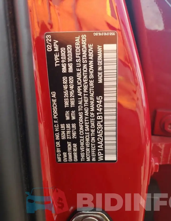 WP1AA2A53PLB14945 Photo# 12
