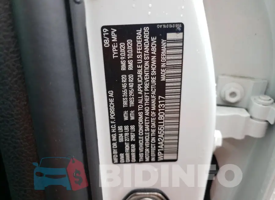 WP1AA2A55LLB01317 Photo# 13