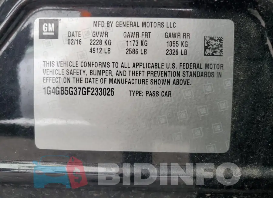 1G4GB5G37GF233026 Photo# 12
