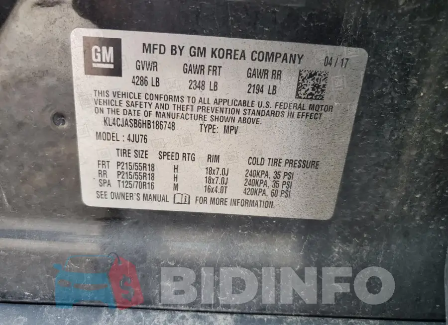 KL4CJASB6HB186748 Photo# 12