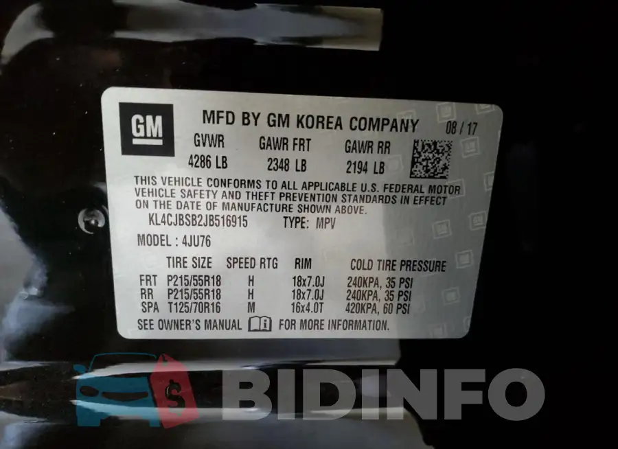 KL4CJBSB2JB516915 Photo# 14