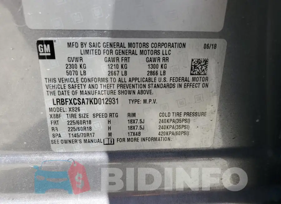 LRBFXCSA7KD012931 Photo# 13