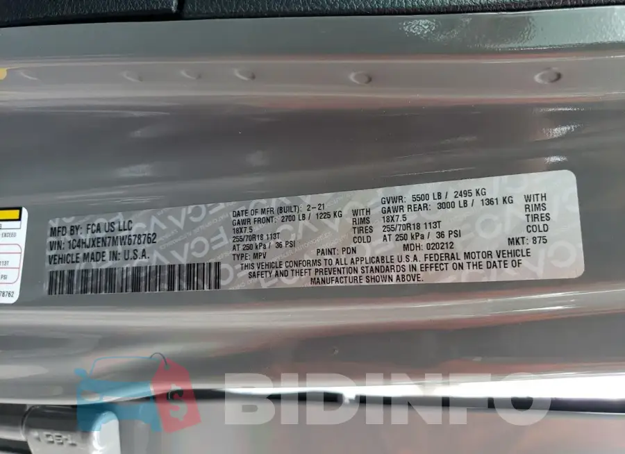 1C4HJXEN7MW678762 Photo# 13