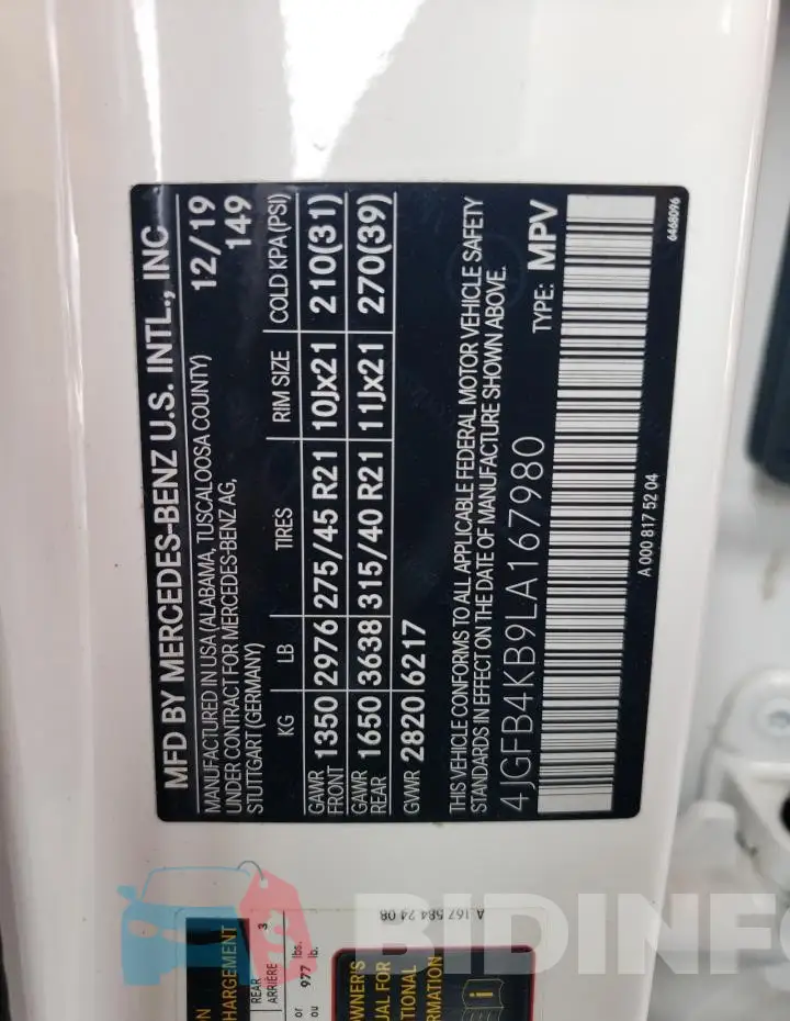 4JGFB4KB9LA167980 Photo# 13