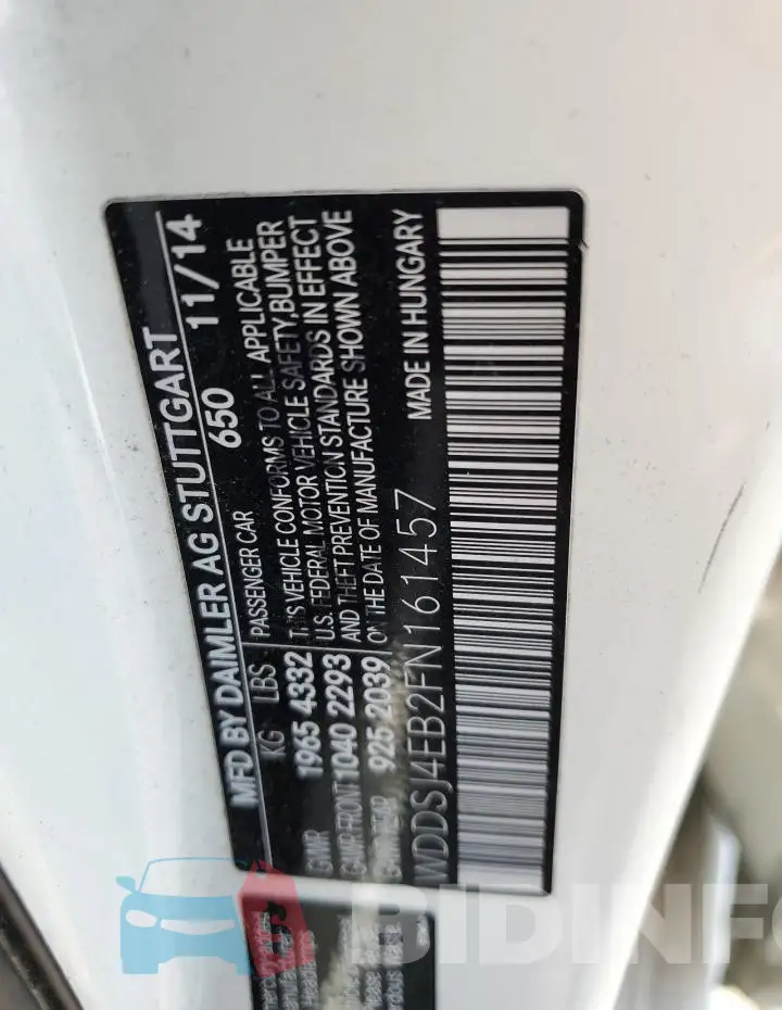 WDDSJ4EB2FN161457 Photo# 12