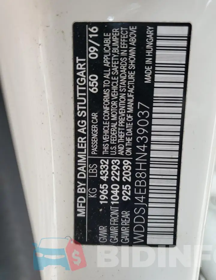 WDDSJ4EB8HN439037 Photo# 13