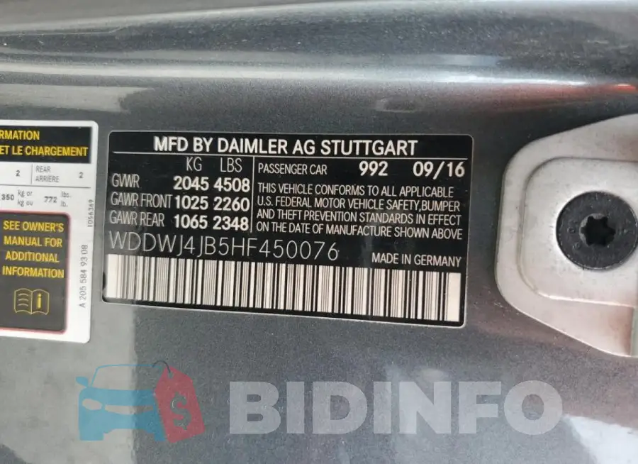 WDDWJ4JB5HF450076 Photo# 13