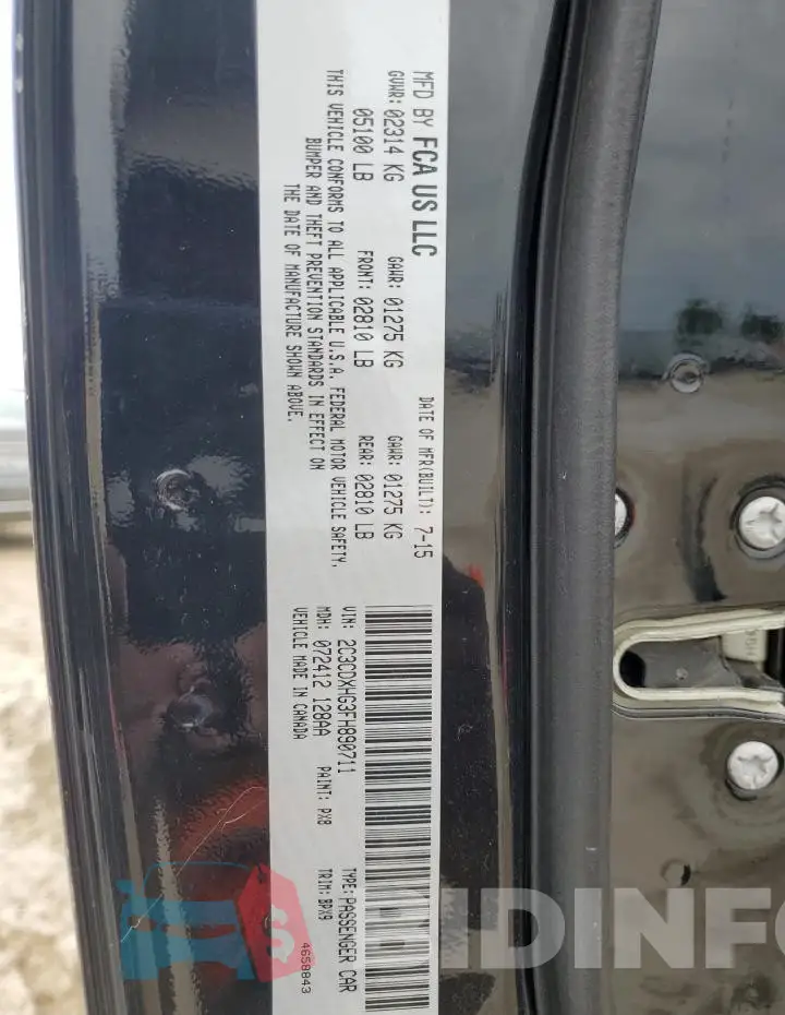 2C3CDXHG3FH890711 Photo# 12