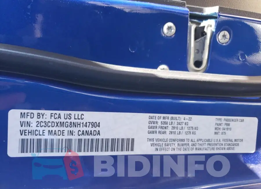 2C3CDXMG8NH147904 Photo# 12