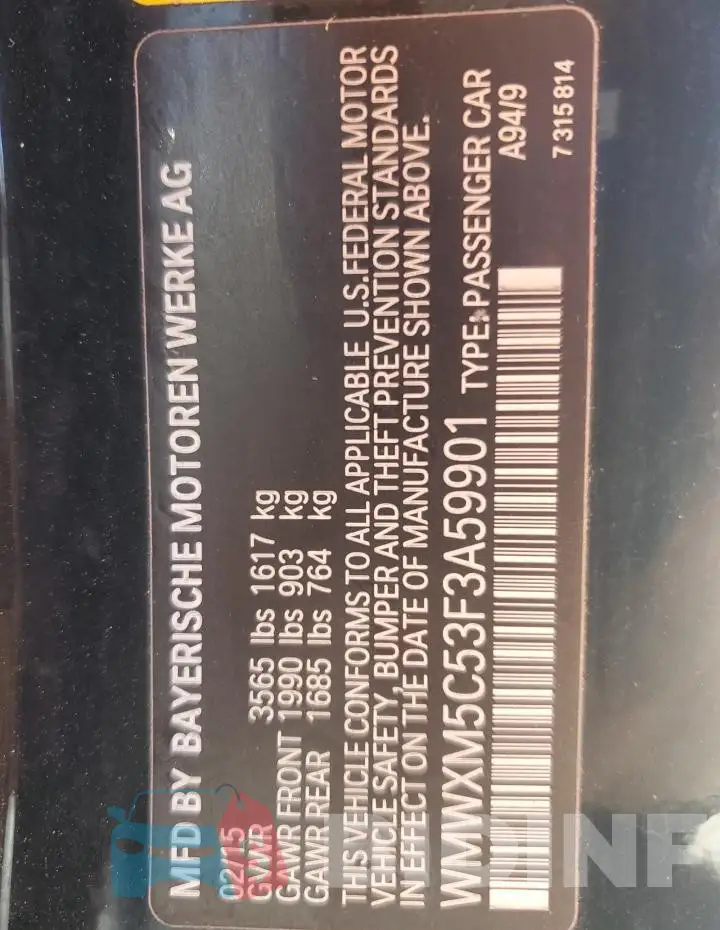 WMWXM5C53F3A59901 Photo# 12