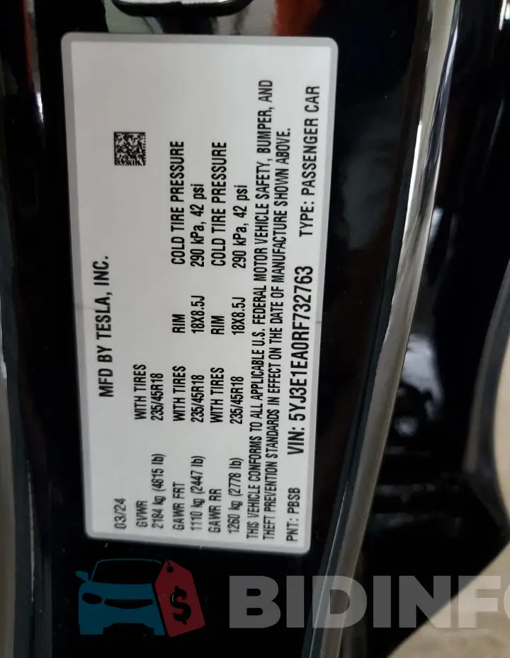 5YJ3E1EA0RF732763 Photo# 12