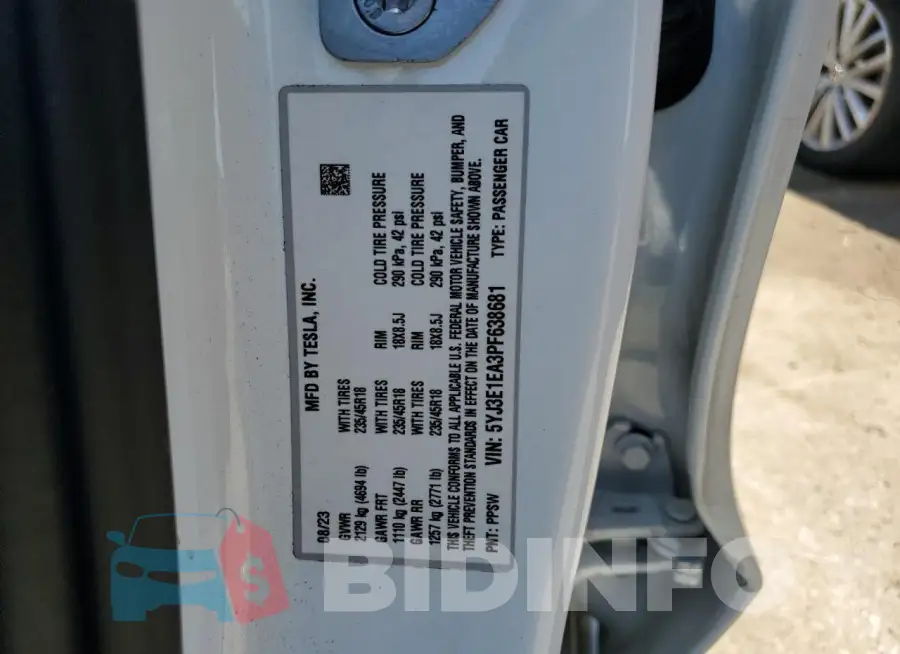 5YJ3E1EA3PF638681 Photo# 13