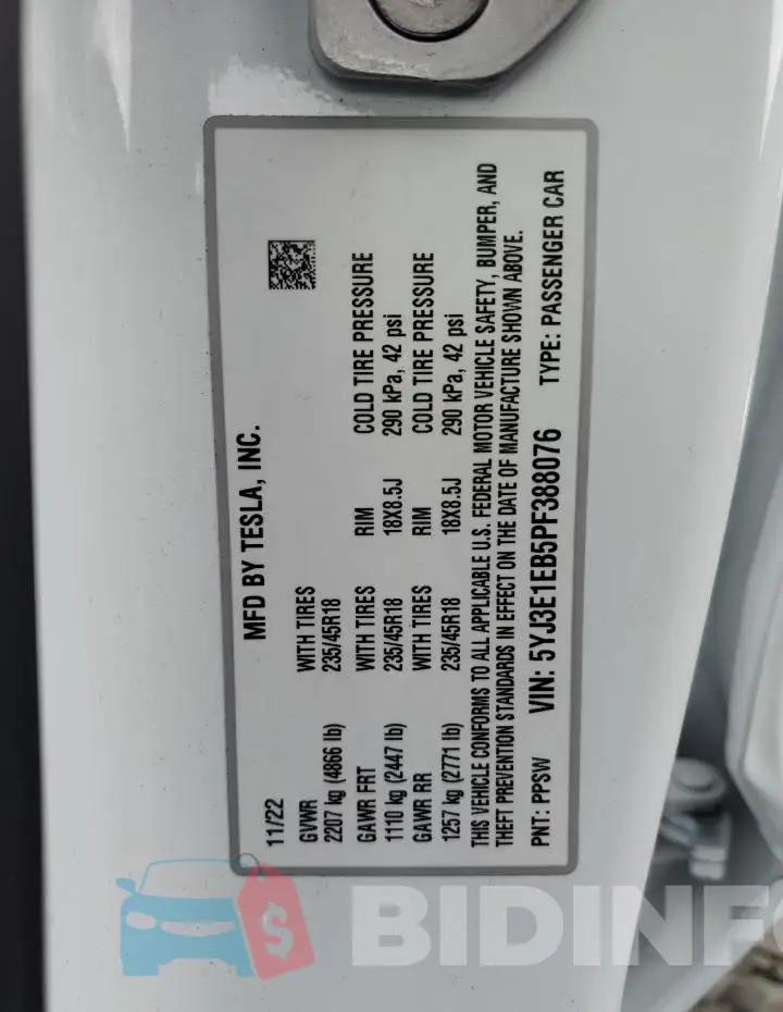 5YJ3E1EB5PF388076 Photo# 13