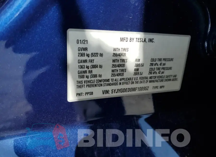 5YJYGDED0MF108952 Photo# 13