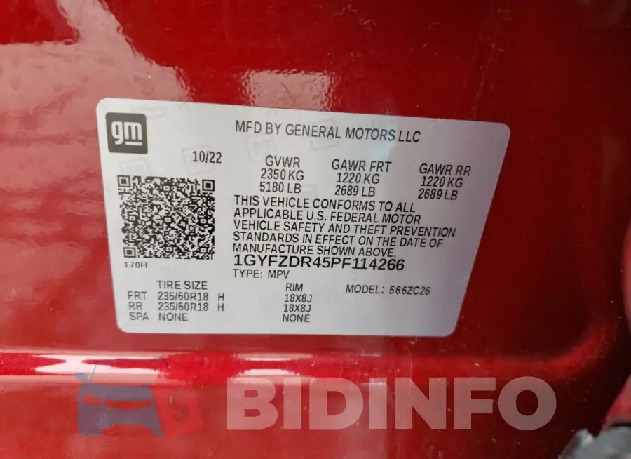 1GYFZDR45PF114266 Photo# 13