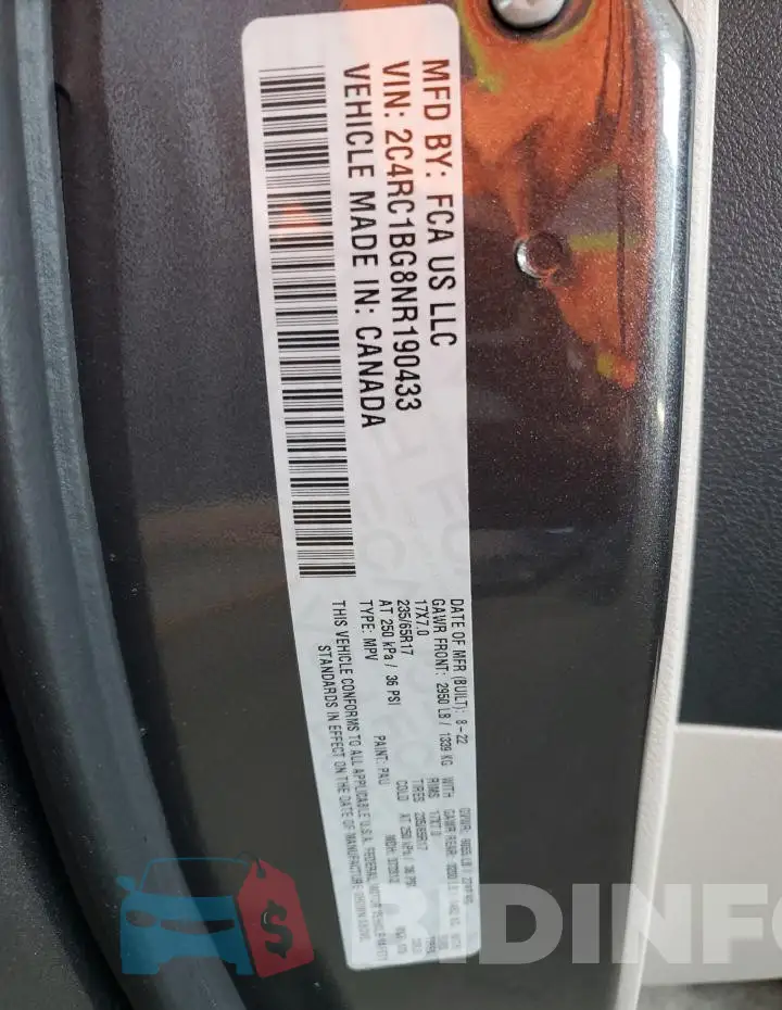 2C4RC1BG8NR190433 Photo# 14