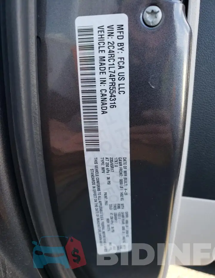 2C4RC1L74PR554316 Photo# 14