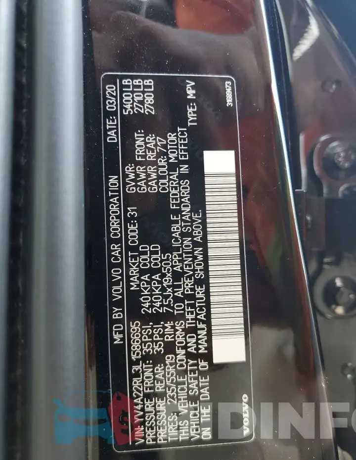 YV4A22RL3L1586695 Photo# 13