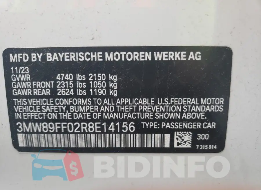 3MW89FF02R8E14156 Photo# 12