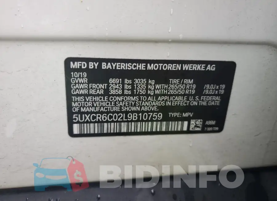 5UXCR6C02L9B10759 Photo# 13