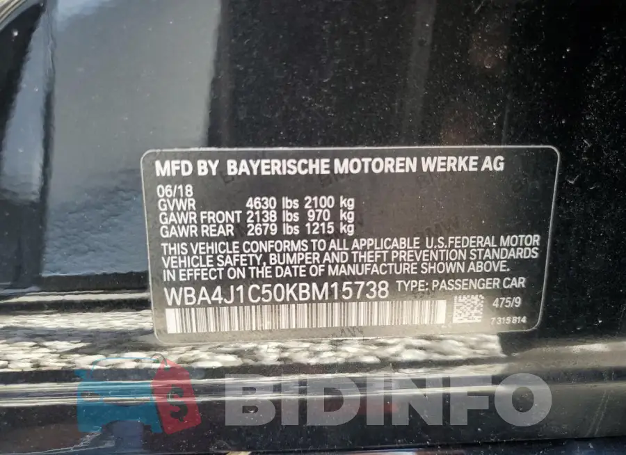 WBA4J1C50KBM15738 Photo# 13