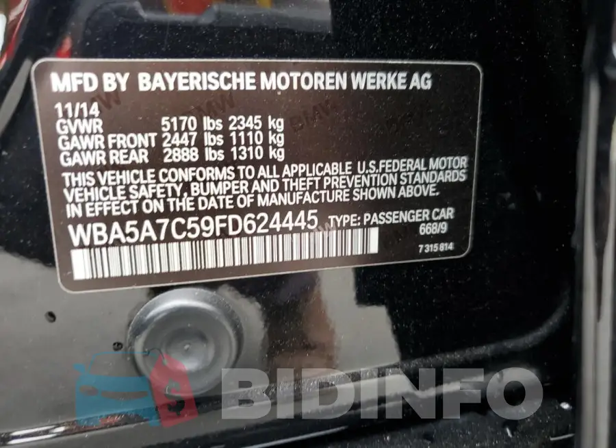 WBA5A7C59FD624445 Photo# 12